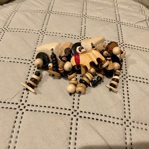 HAIR BARRETTE CARVED WOOD ANIMALS FRENCH